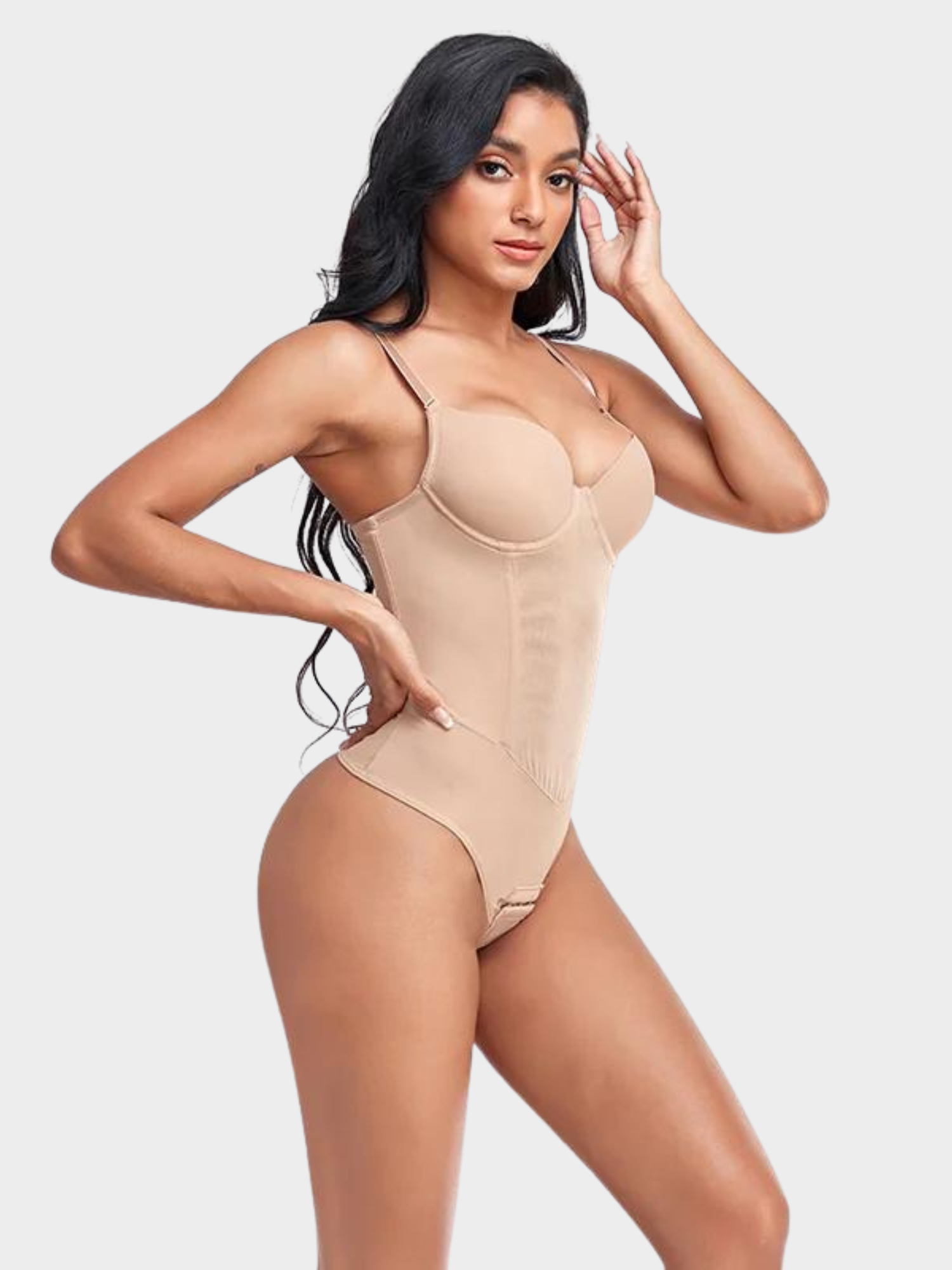 Body Modelador Suit Shape Slim Com Bojo Tanga Fio