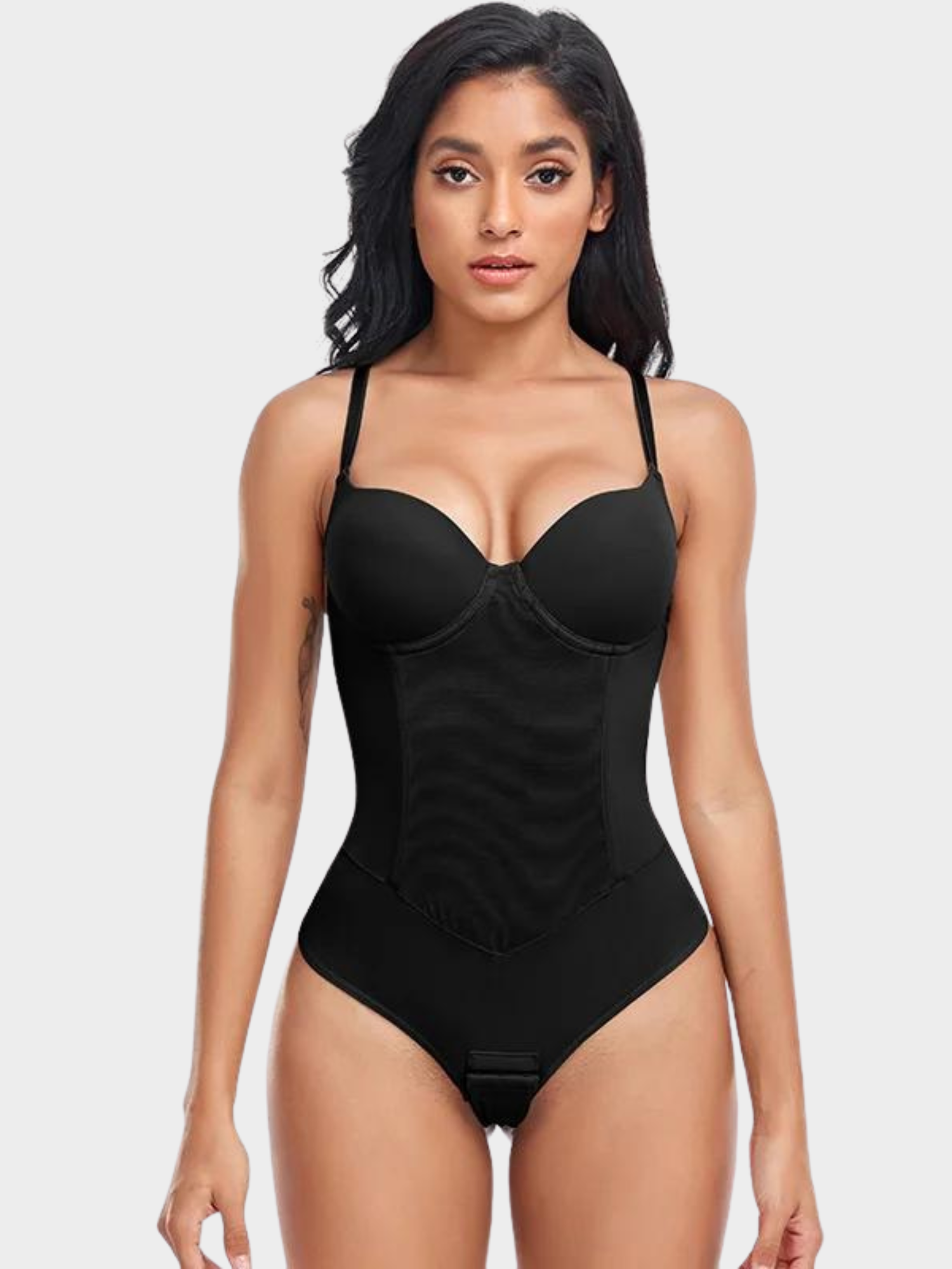 Body Modelador Suit Shape Slim Com Bojo Tanga Fio