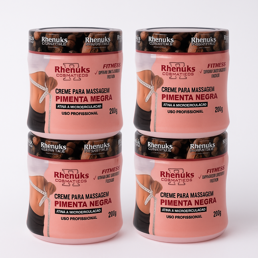 Kit 4 Cremes massageador | Gel Pimenta Negra